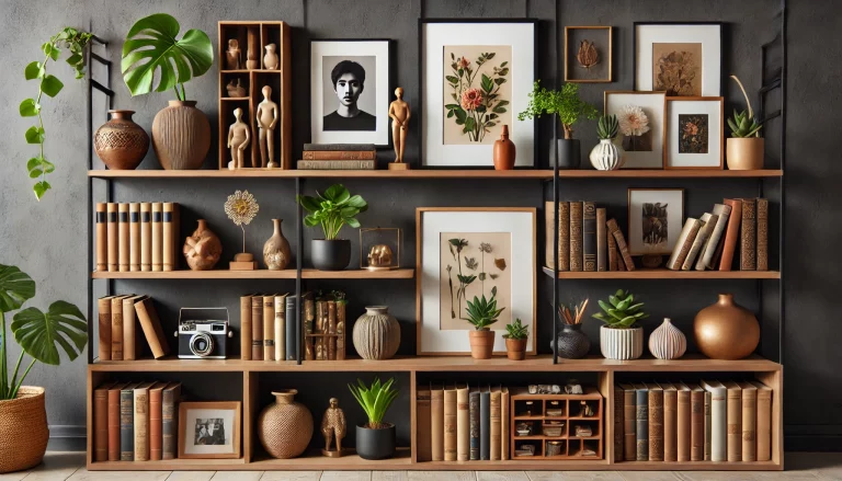 01 - Turn Your Bookshelf Into An Artful Display With Knick Knacks Ideas