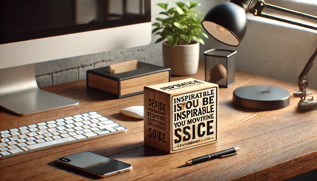 04 - Desk With Inspiring Words Guide Daily Journey Now