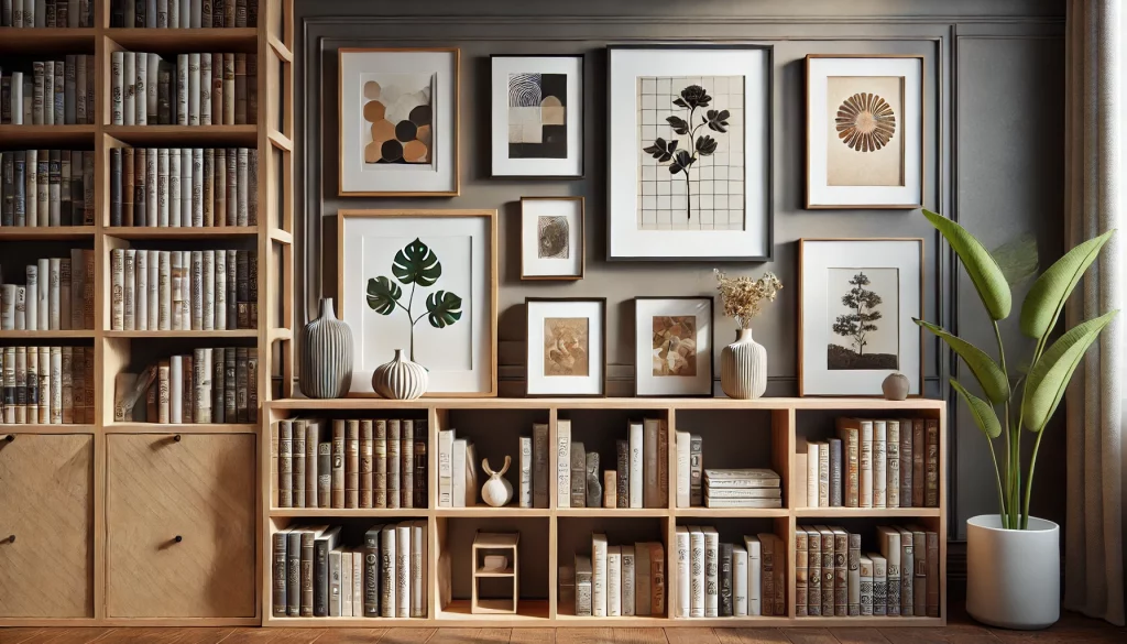 06 - Bookshelf With Artwork Ideas Creates Gallery Home Style