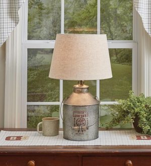 Farmhouse Kitchen Table Lamp Milk Can Vintage