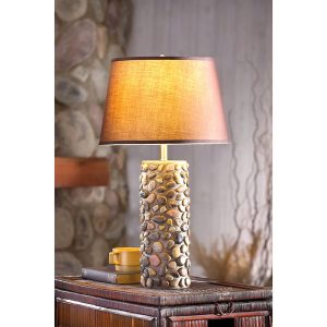 Farmhouse Table Lamp For Living Room River Rock