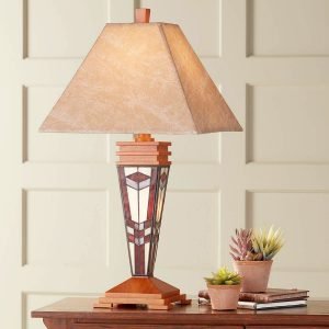 Farmhouse Table Lamp Stain Glass