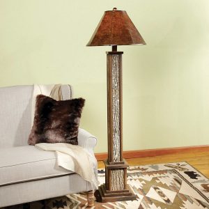 Farmhouse Wood Floor Lamp Authentic Bark