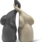 Ceramic Elephant Sculpture Elegant Couple Home Decor backview