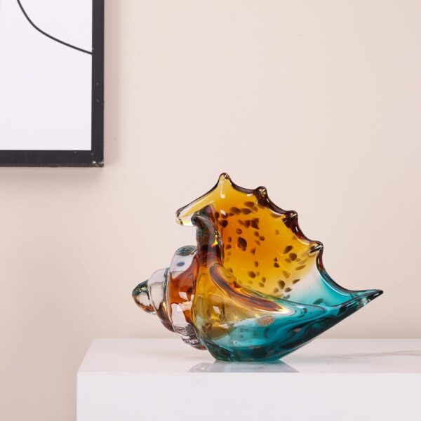 Conch Shell Sculpture Elegant Glass Decor