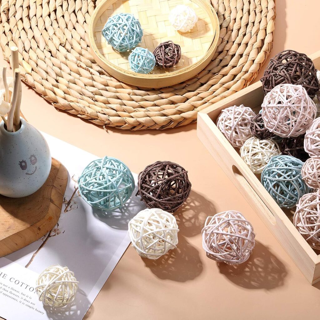 Decorative Balls Wicker Rattan Set 36PCS 4