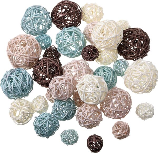 Decorative Balls Wicker Rattan Set 36PCS