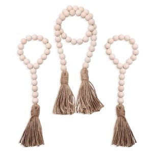 Farmhouse Wood Beads Garland Set