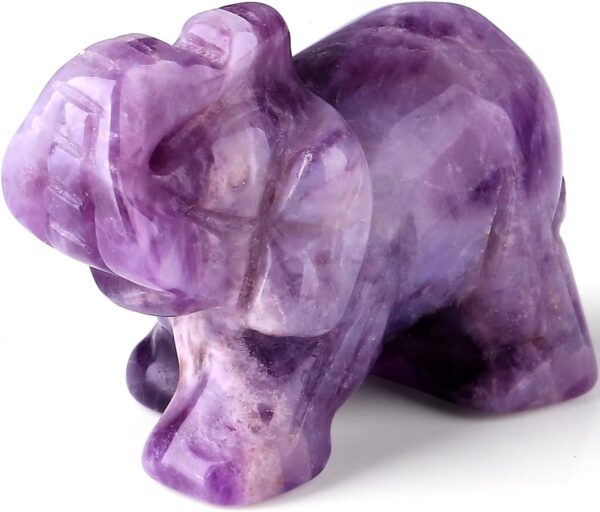 Figurine Statue Amethyst Elephant Decor 1