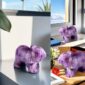 Figurine Statue Amethyst Elephant Decor 6