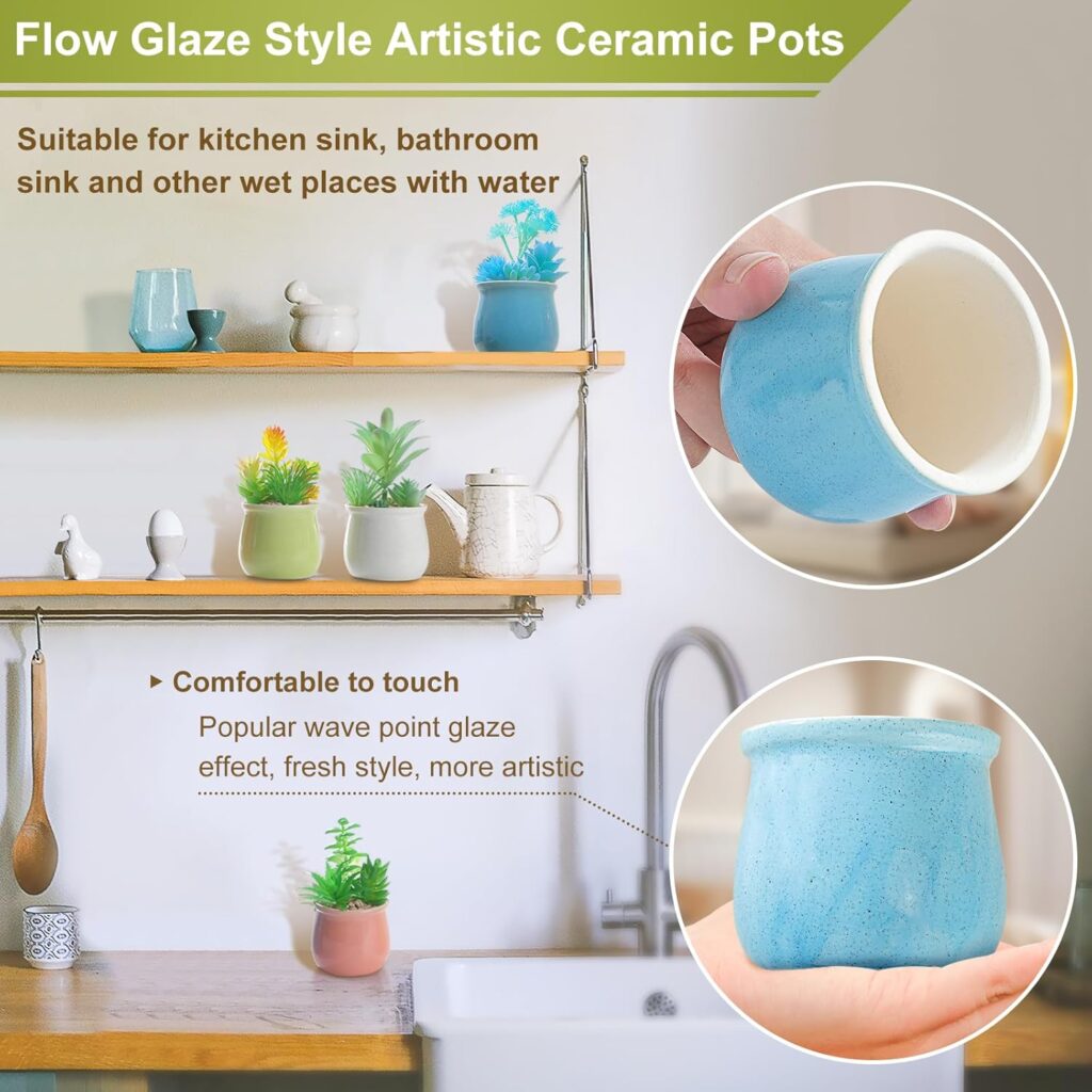 Lifelike Colorful Potted Fake Succulents 4