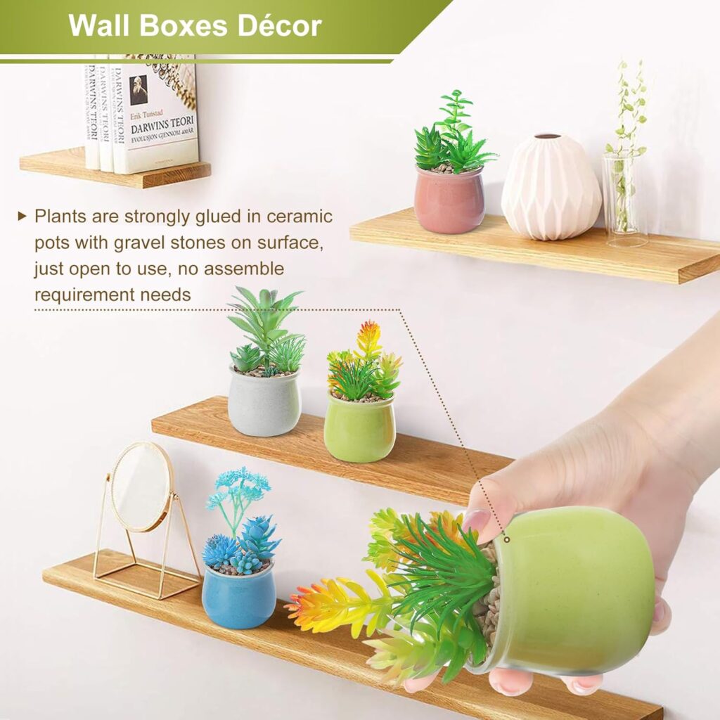 Lifelike Colorful Potted Fake Succulents 5