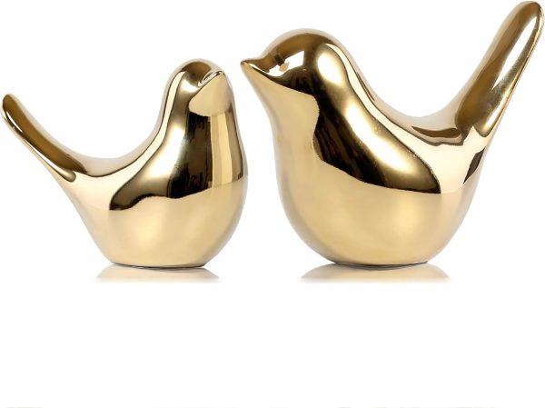 Modern Gold Bird Statues Decorative Ornaments for Home