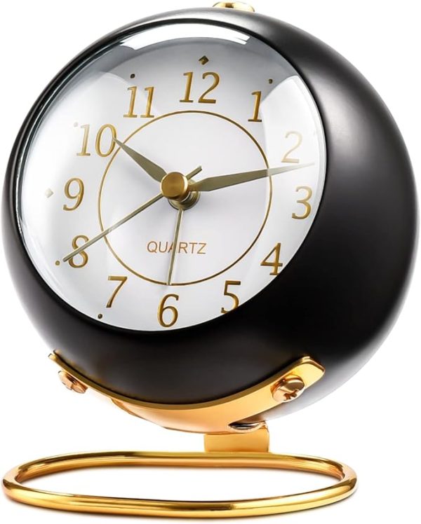 Retro Analog Alarm Clock with Silent Non-Ticking Movement 2