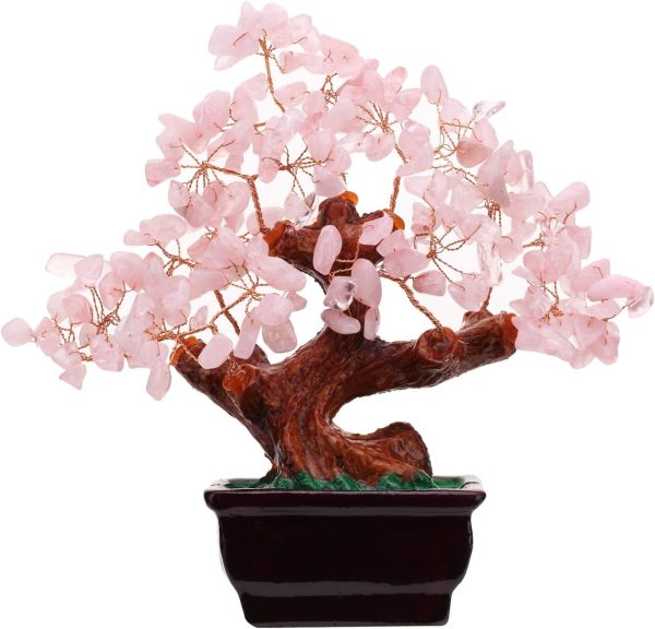 Rose Pink Money Tree Bonsai Style Decoration