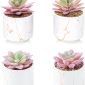 Stylish Artificial Succulent Plants Mini Fake Succulents white set4