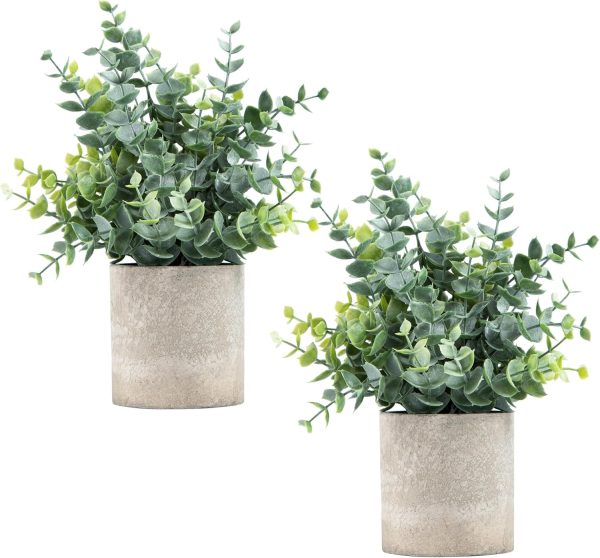 Table Centerpiece Small Artificial Plants Eucalyptus Potted Decor