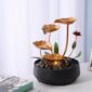 Tabletop Fountain Metal Lotus Circulating 4