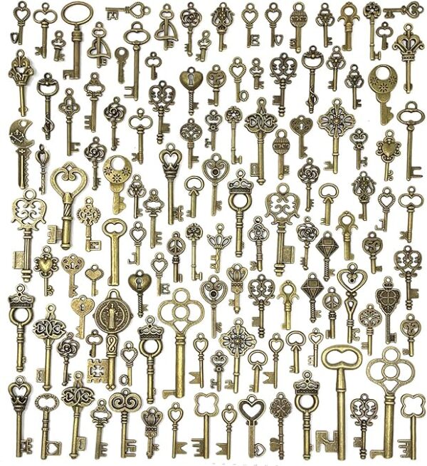 Vintage Charms Skeleton Key Set 125PCS