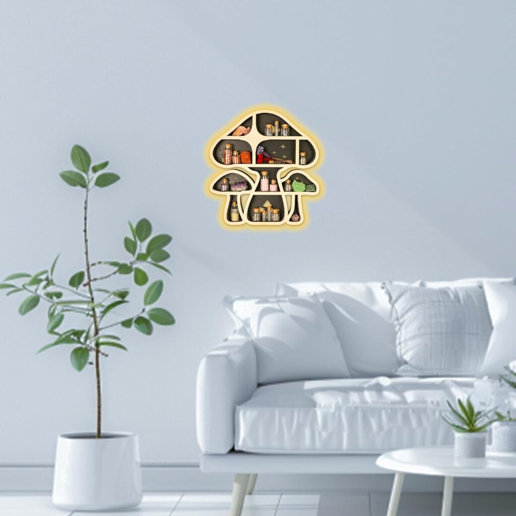 Wall Decor Shelves LED Mushroom Design 3