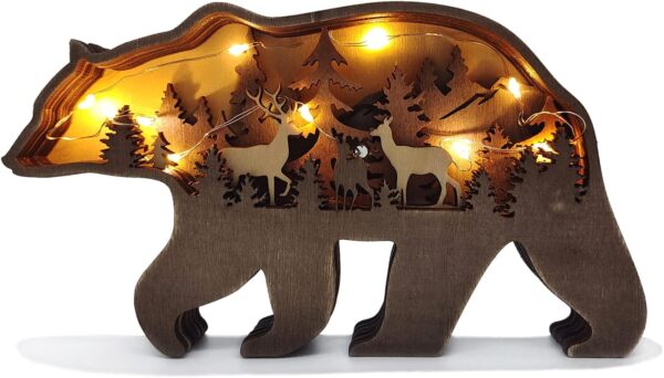 Wooden Bear Decor Rustic Home Accent