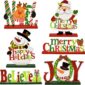 Wooden Centerpiece Set Christmas Table Signs Decorations 1