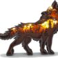 Wooden Wolf Decor With Lighted Sculpture Charm