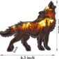 Wooden Wolf Decor With Lighted Sculpture Charm dimension